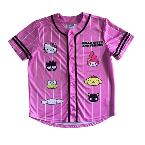 Hello Kitty And Friends Graphic Baseball Jersey Womens Size L - Picture 1 of 14